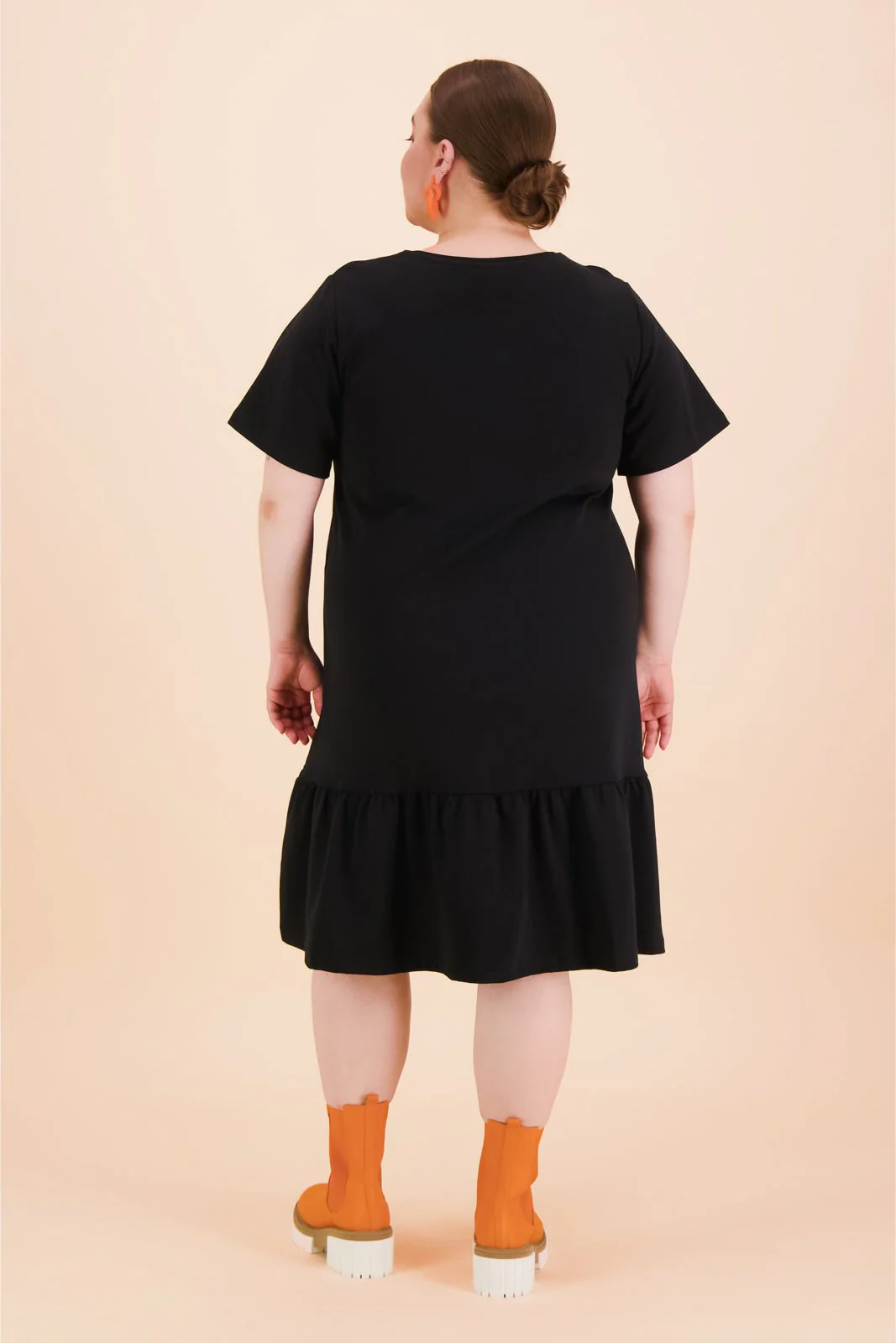 Ruffle T-shirt Dress, Black - Image 10