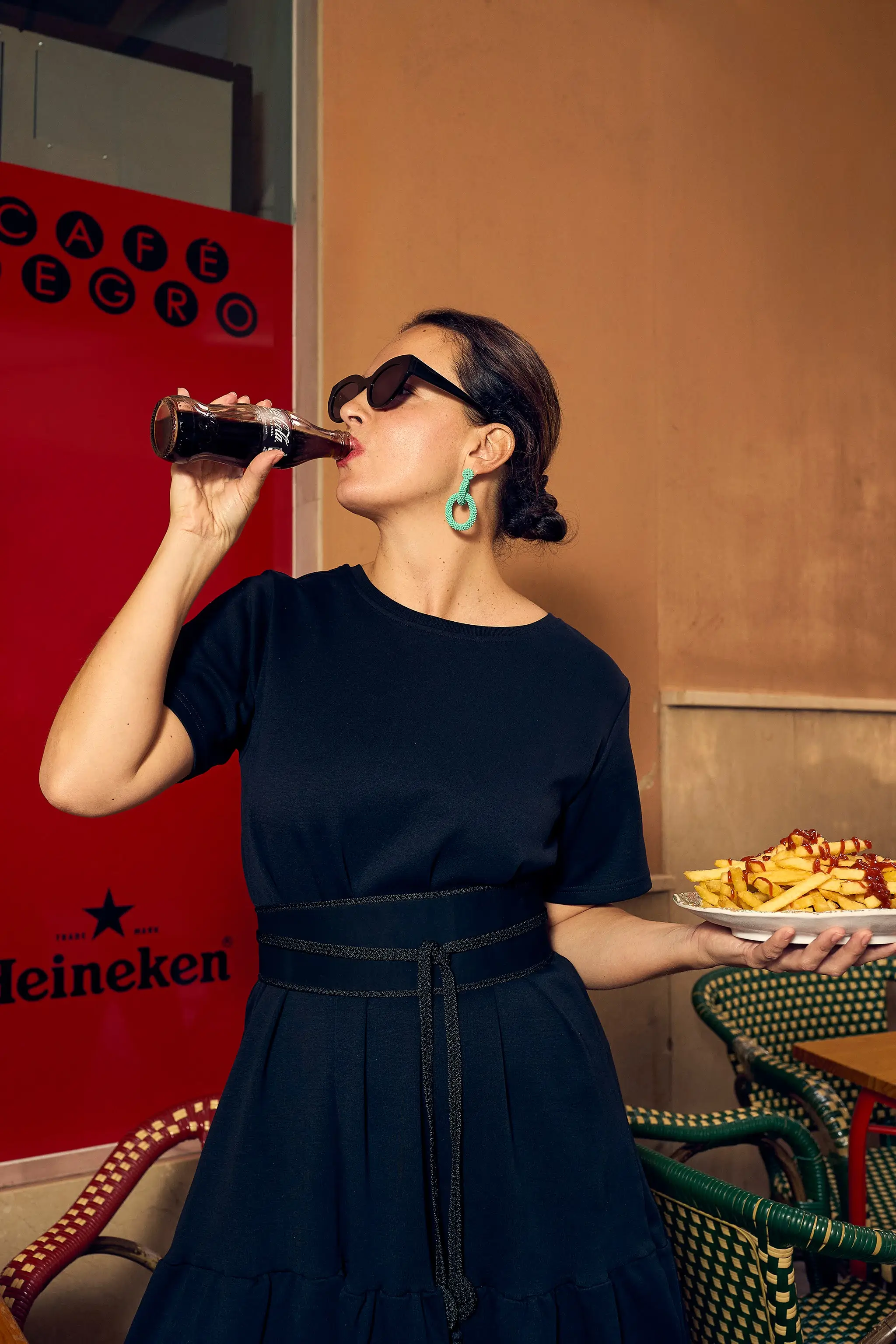 Ruffle T-shirt Dress, Black - Image 6