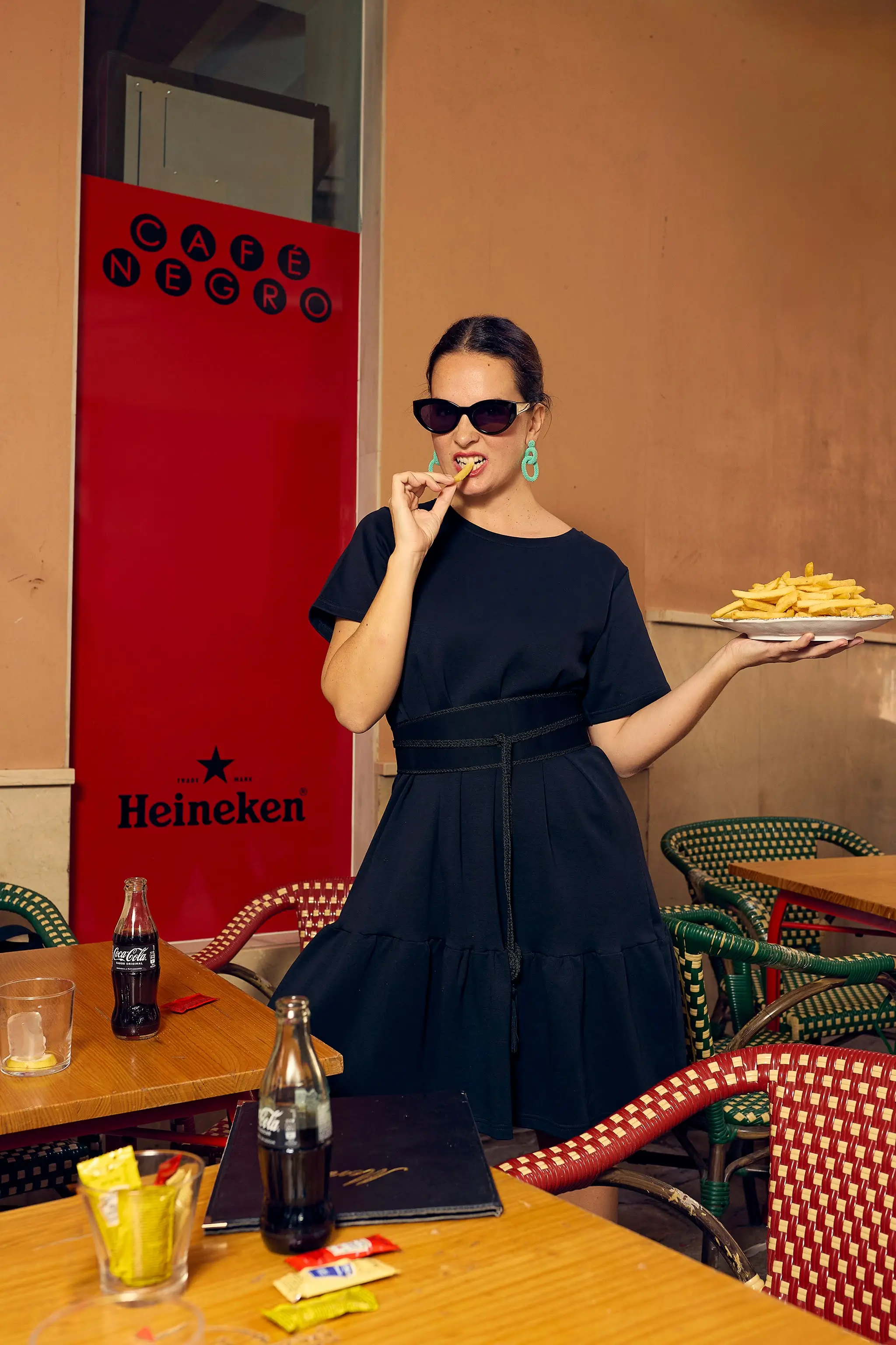 Ruffle T-shirt Dress, Black - Image 8