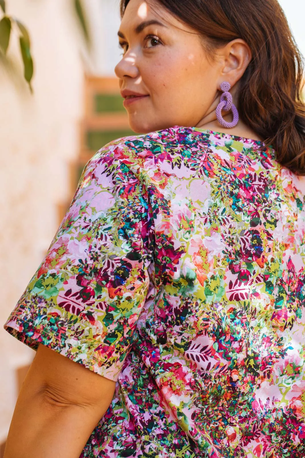 Ruffle T-shirt Dress, Blooming Forest Bright - Image 7