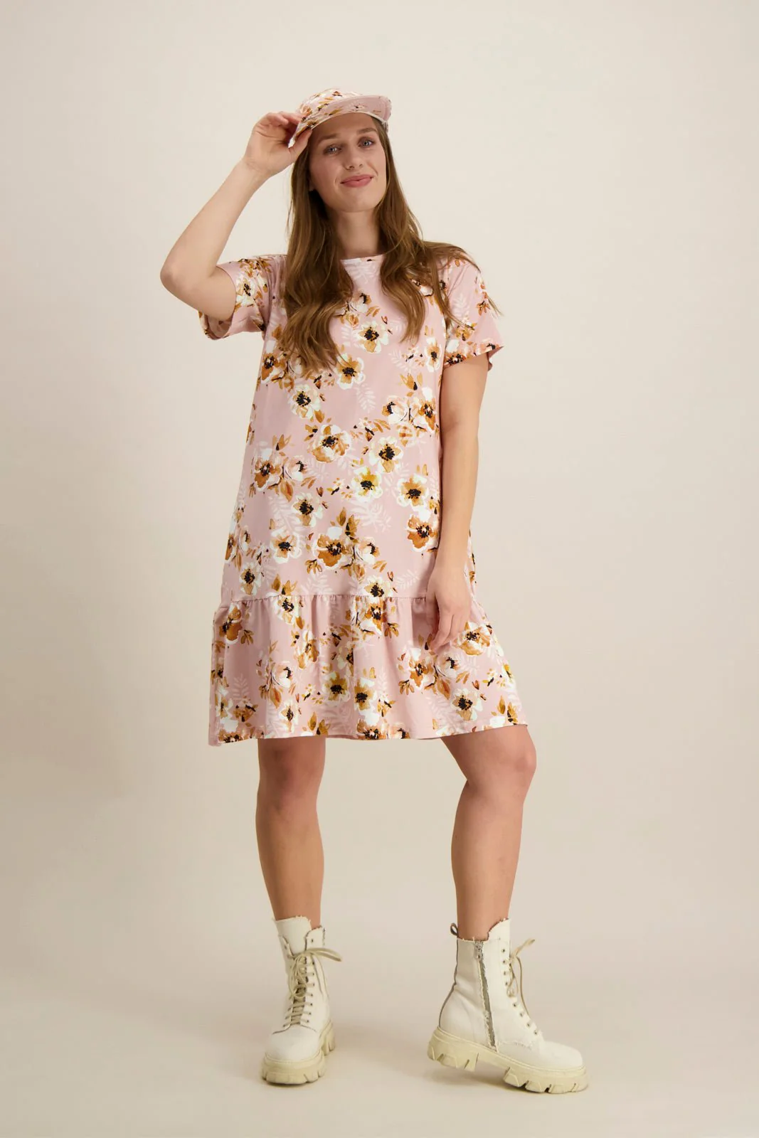Ruffle T-shirt Dress, Pastel Bouquet - Image 6