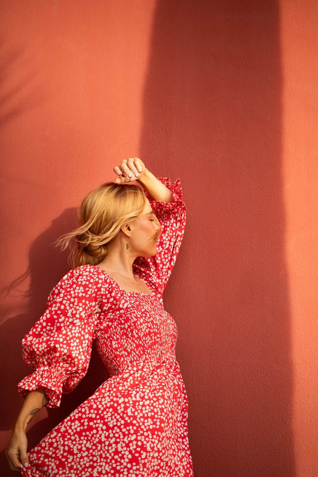 Smock Dress, Flora Red - Image 8