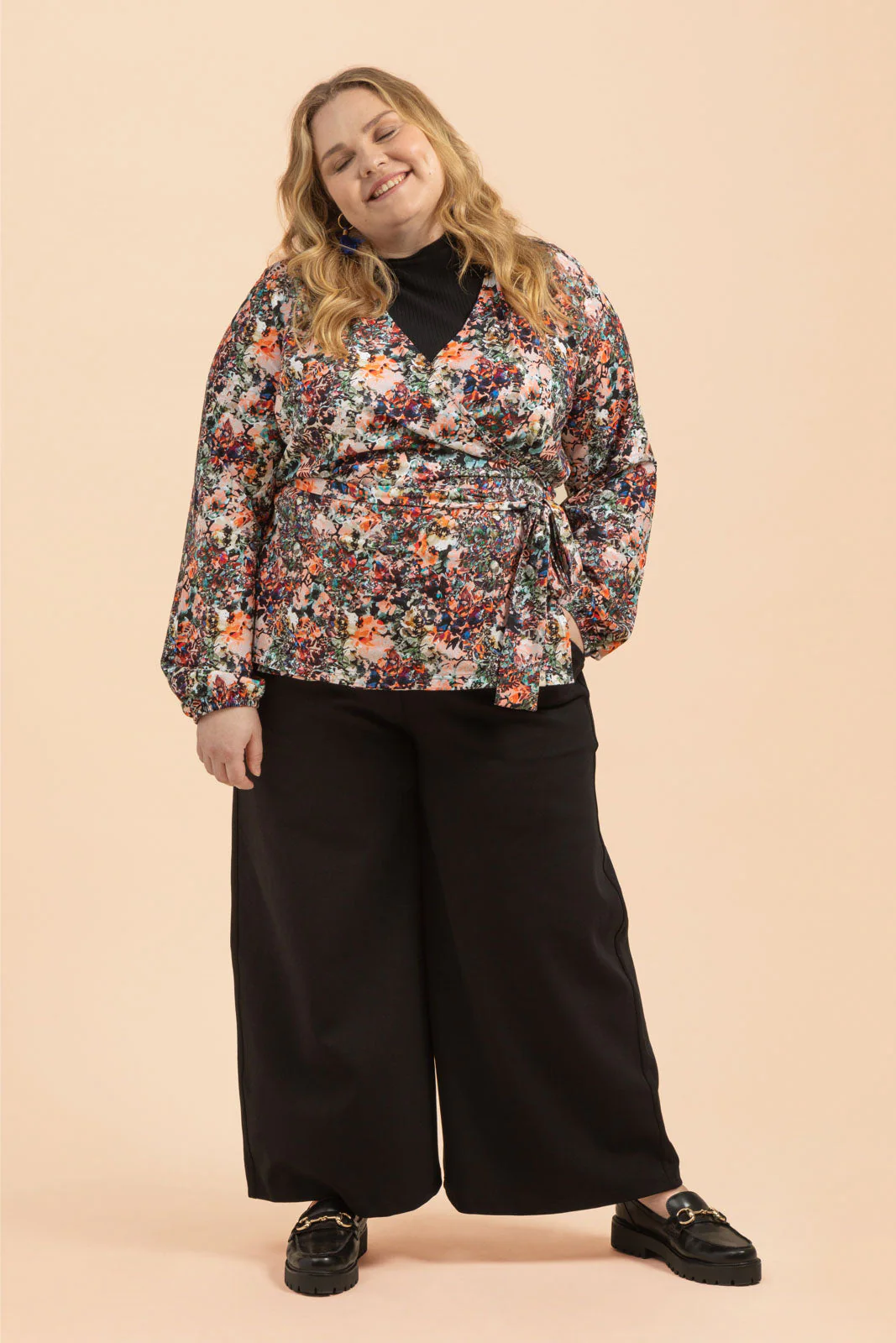 Soft Wrap Blouse, Blooming Forest - Image 4