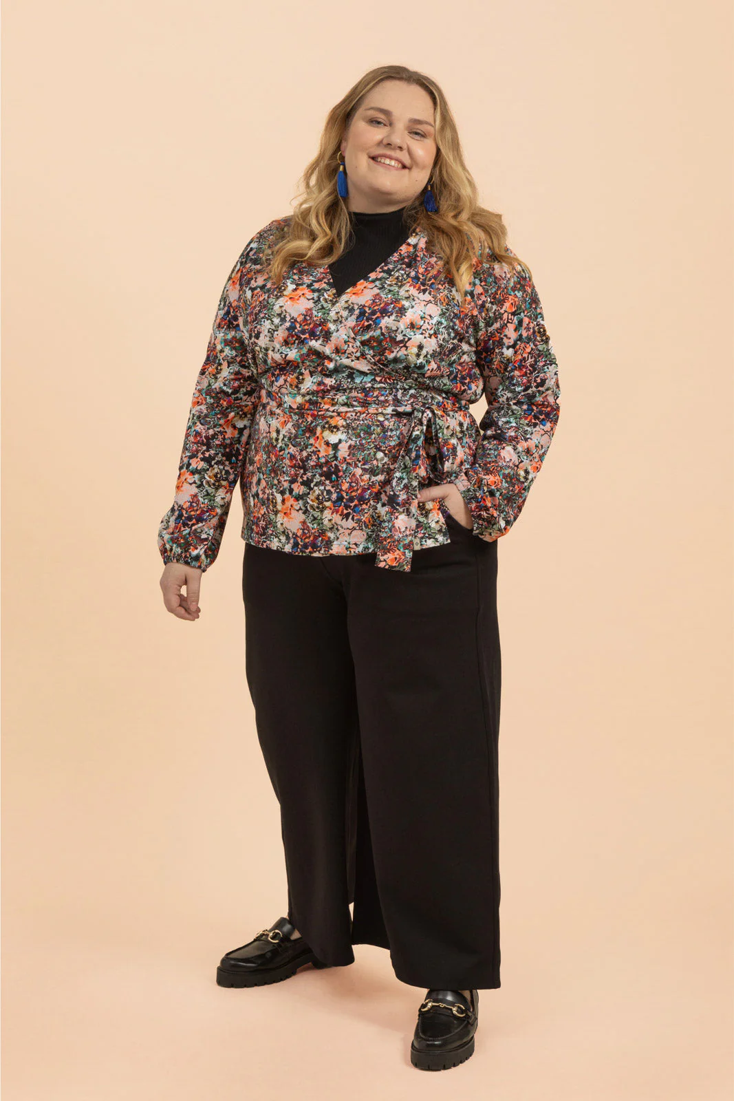 Soft Wrap Blouse, Blooming Forest - Image 5