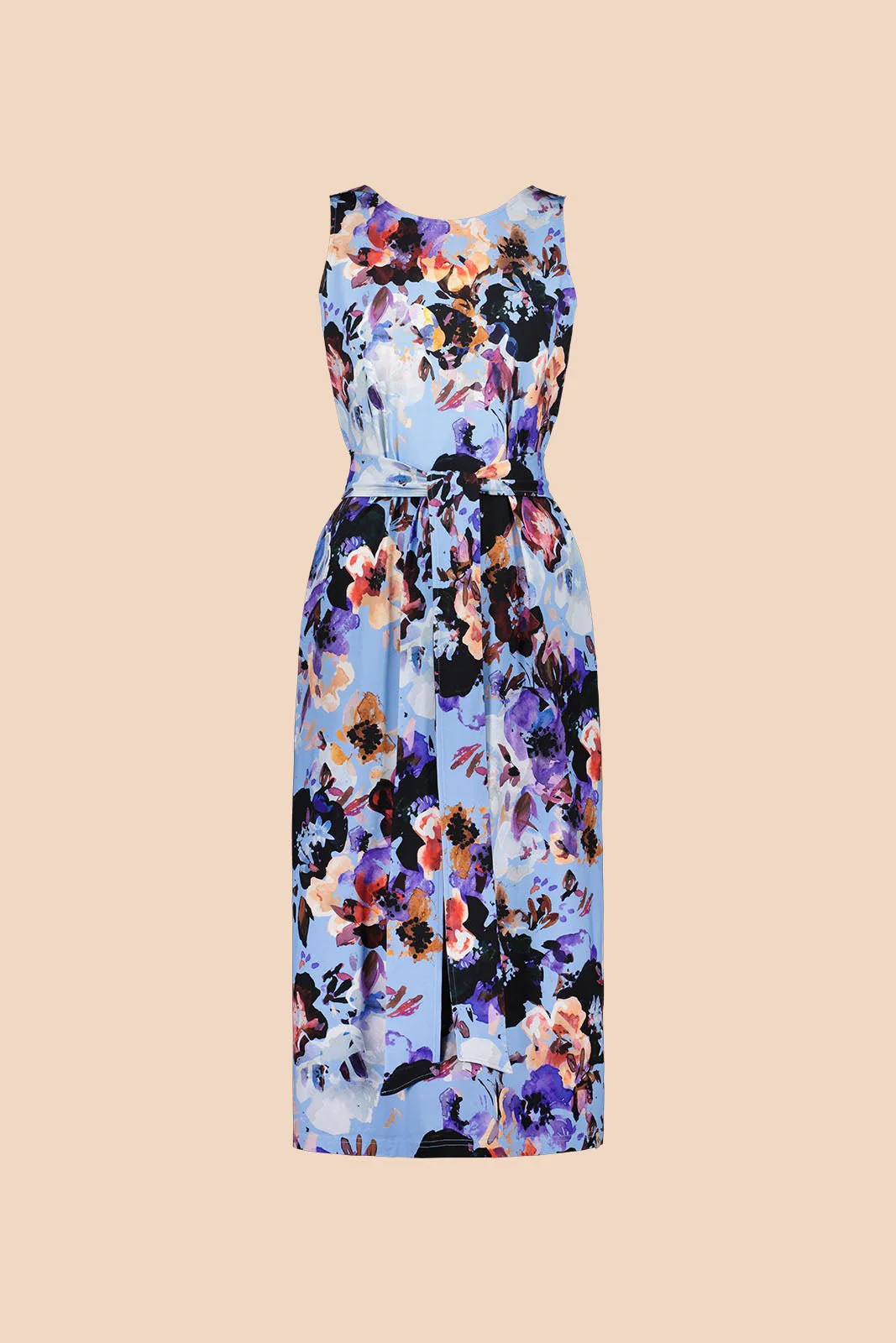 Tank Midi Dress, Sky Blue Anemone - Image 3