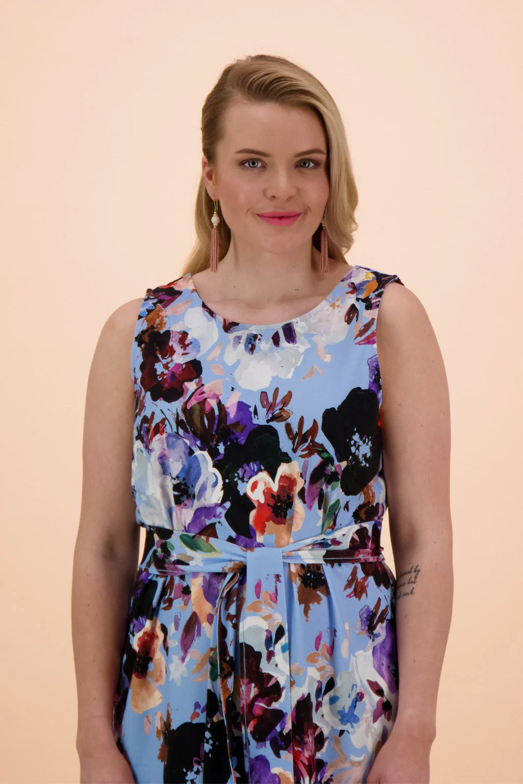 Tank Midi Dress, Sky Blue Anemone - Image 6