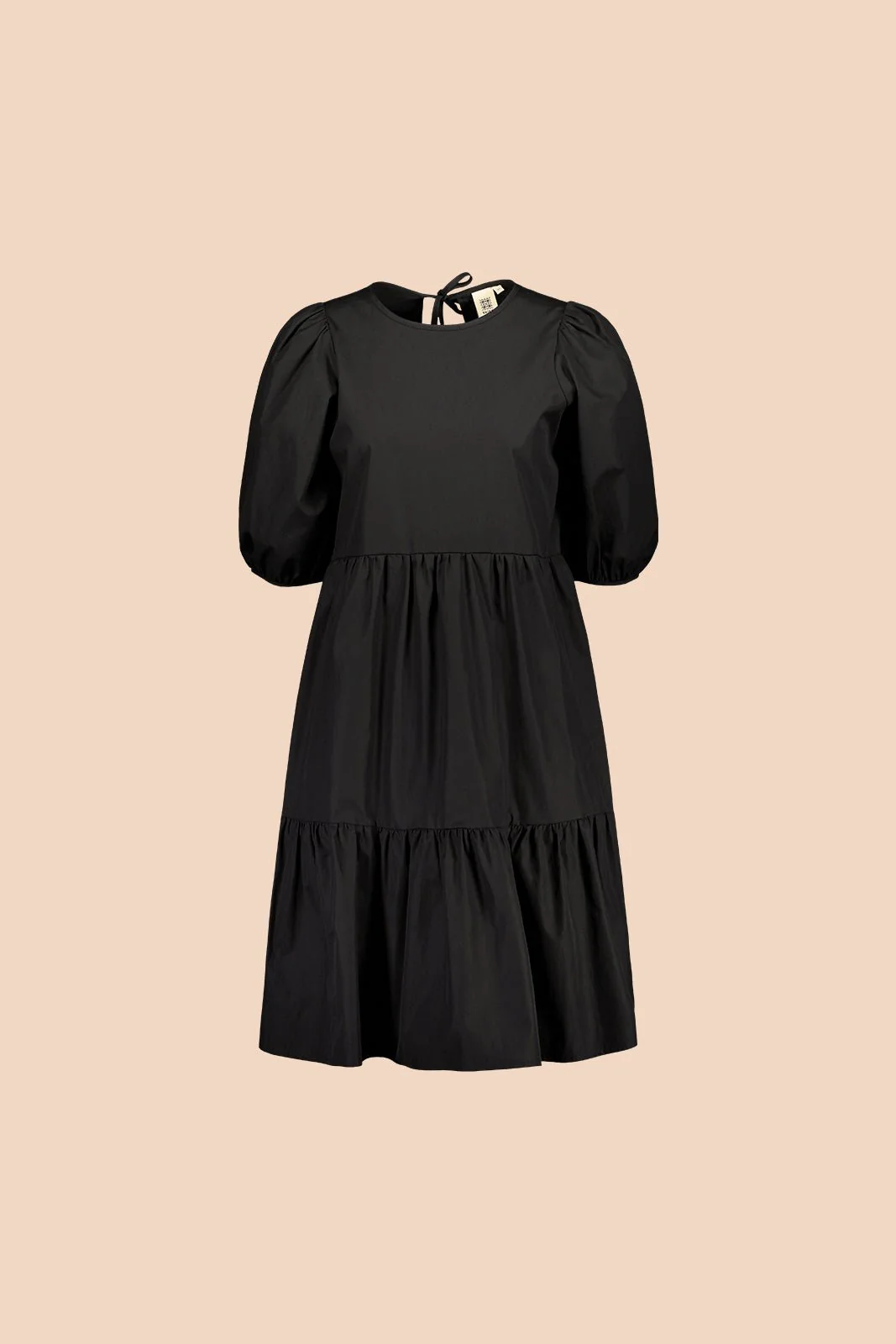 Tiered Mini Dress, Black - Image 3