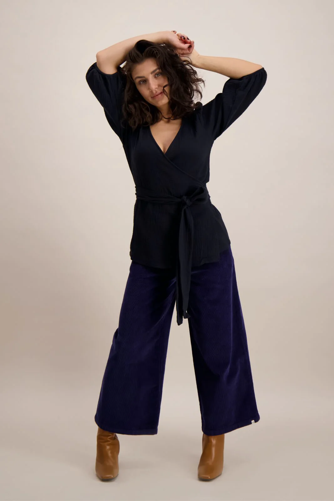 Wrap Blouse, Black - Image 10