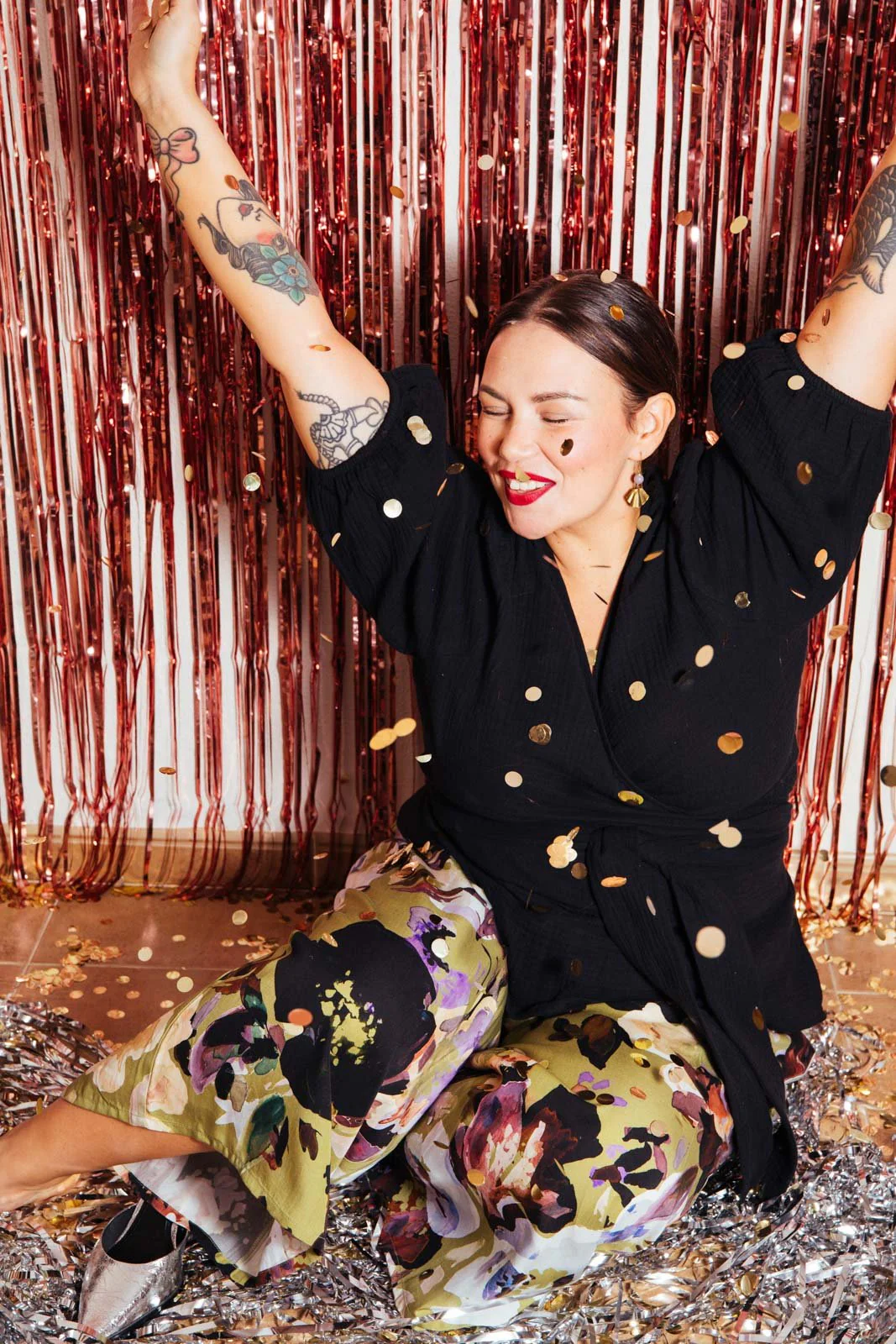 Wrap Blouse, Black - Image 5