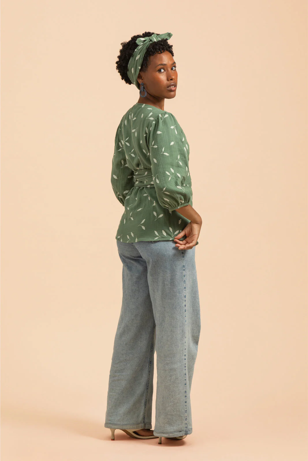 Wrap Blouse, Sage Wind - Image 10