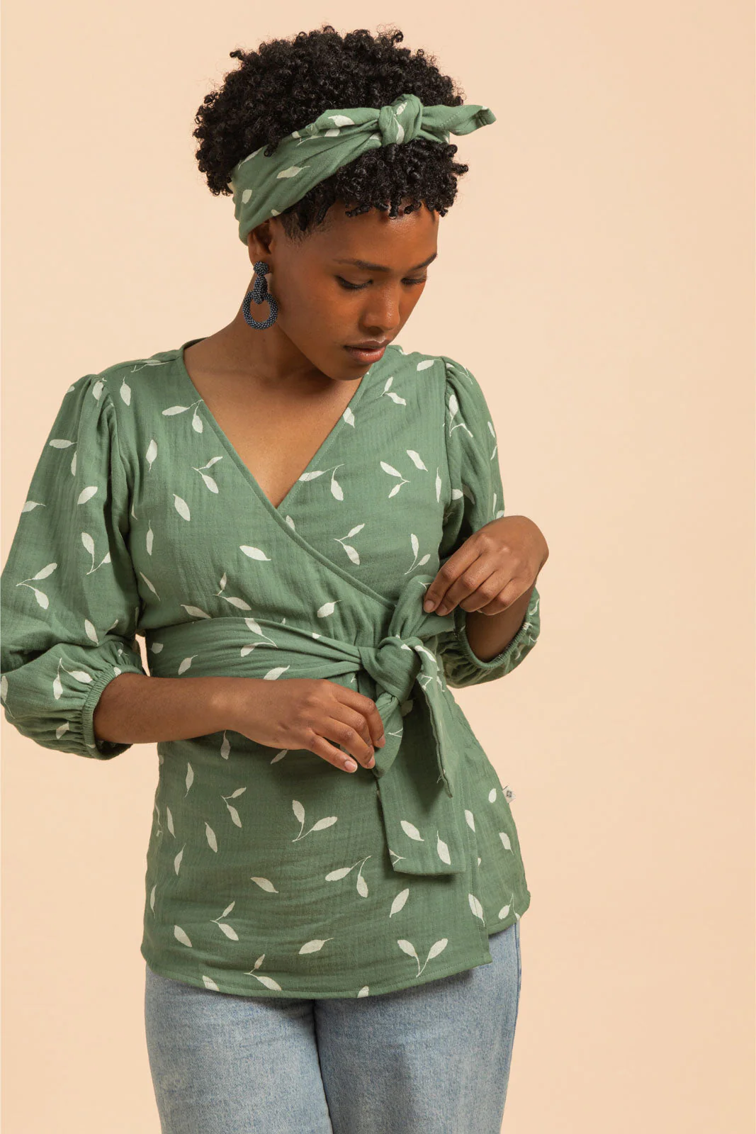 Wrap Blouse, Sage Wind - Image 4