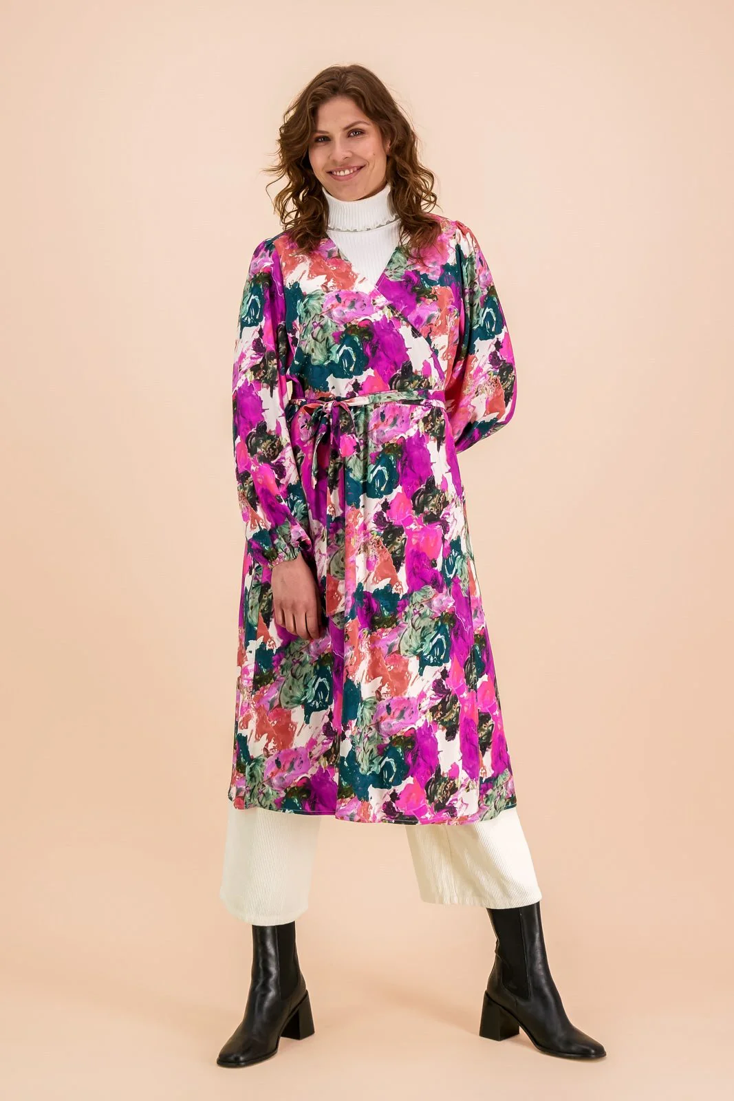 Wrap Midi Dress, Aquarelle - Image 7