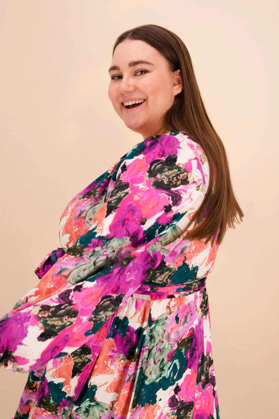 Wrap Midi Dress, Aquarelle - Image 9