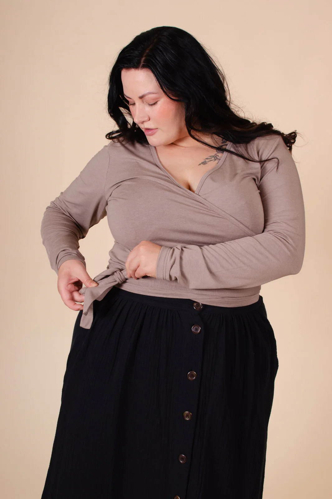 Button Skirt, Black - Image 6